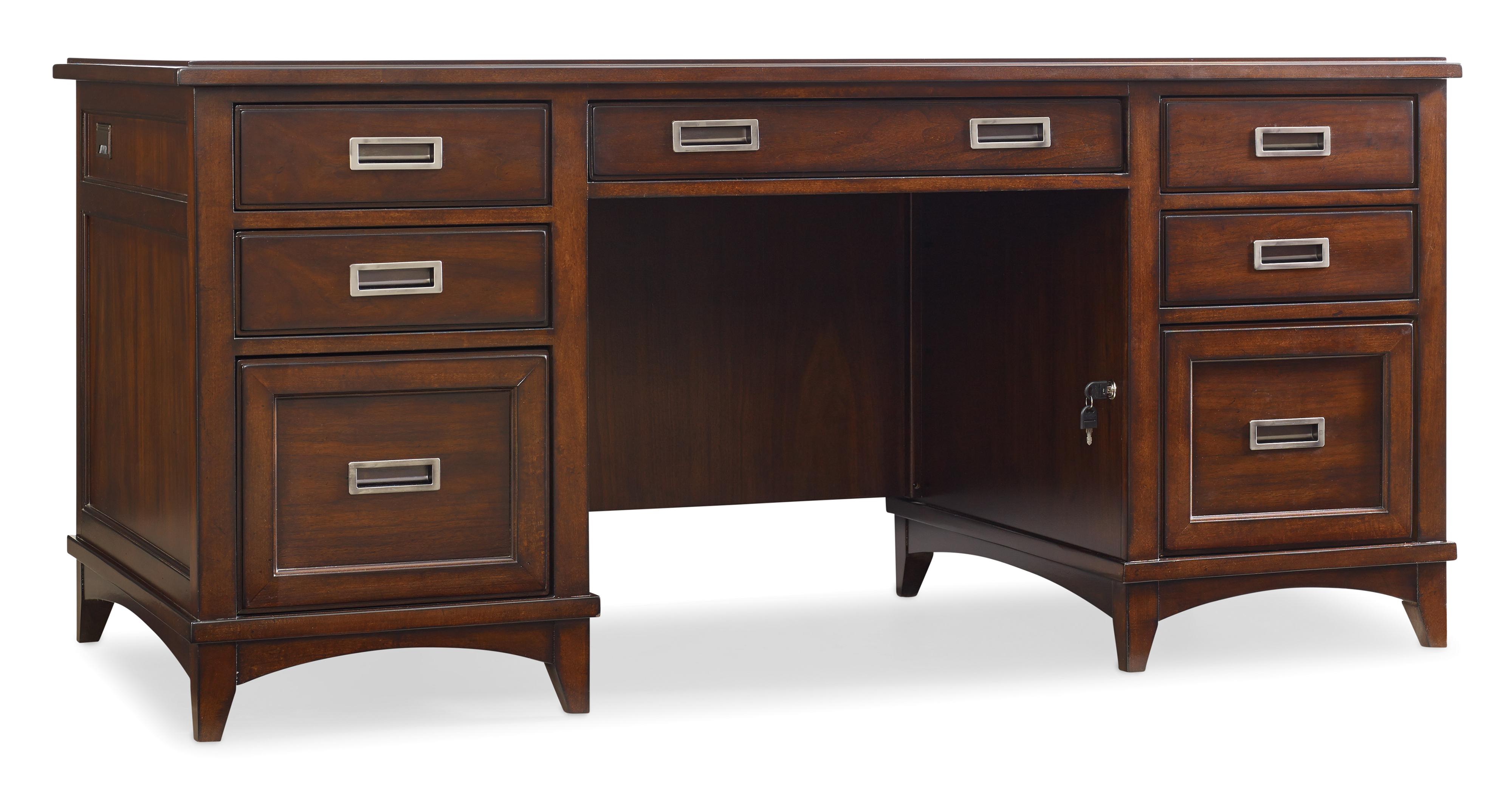 Hooker Furniture Latitude Walnut NewVintage Executive Desk with Filing